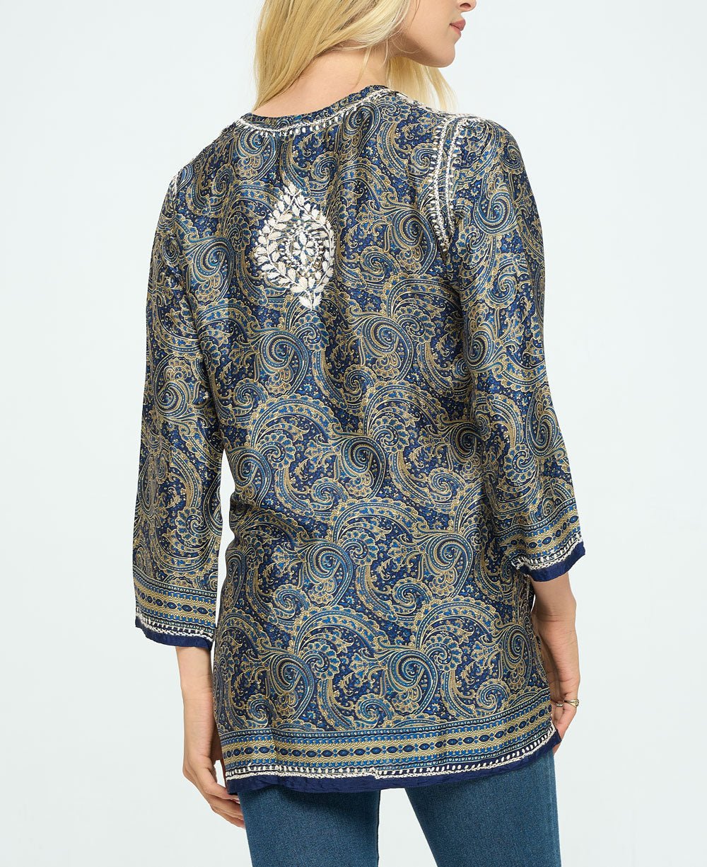 Artisan Made Embroidered Midnight Desert Tunic