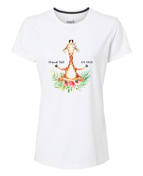 Giraffe Zen-sation Tee: The Stand Tall, Sit Still Women's Recycled T-Shirt