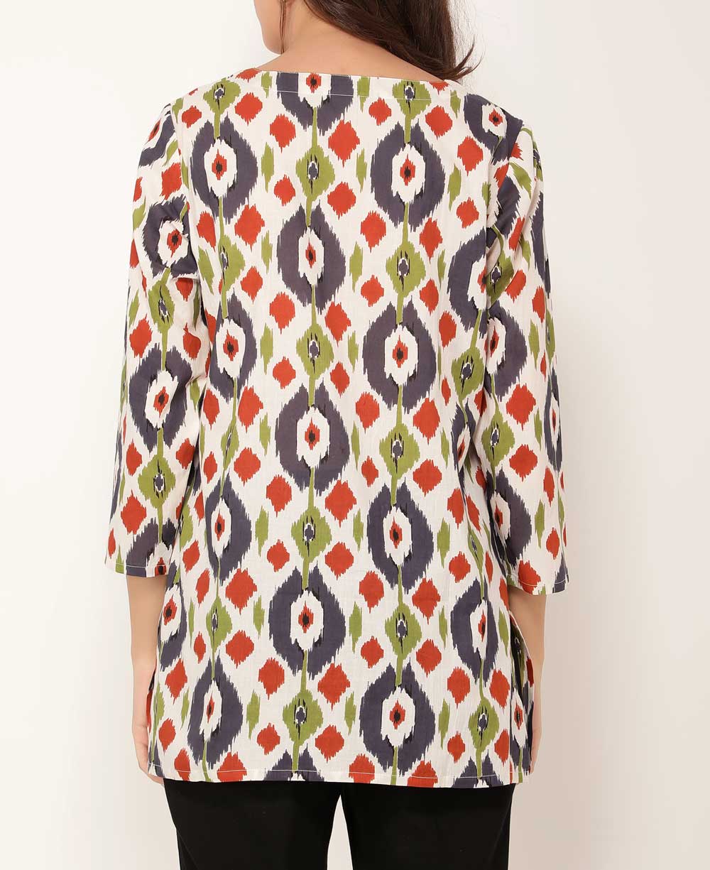 Tropical Geometry Lightweight Cotton Tunic Top